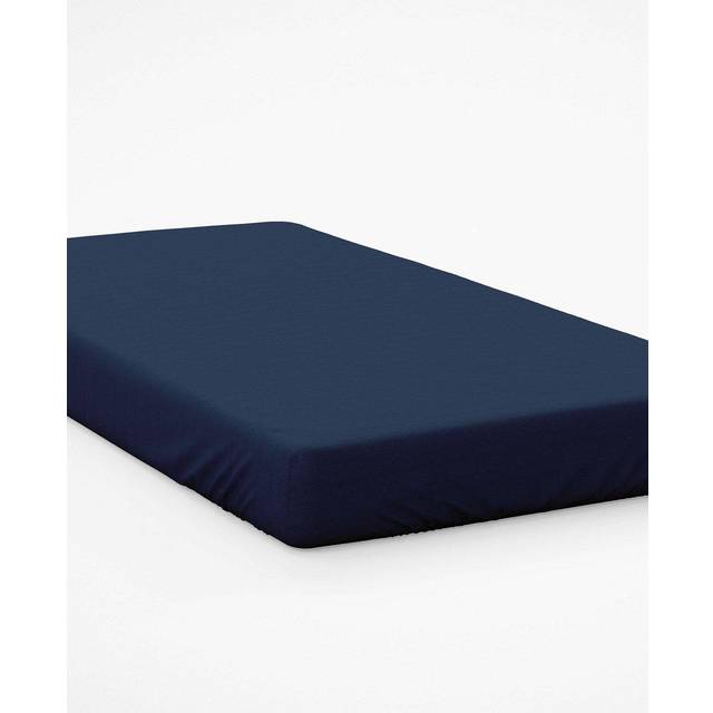 Plain Dye 200 Thread Count Egyptian-Quality Cotton Fitted Sheet - Navy (Super King (6&#39;))