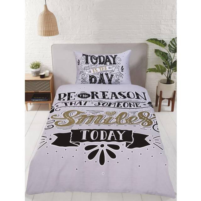 Today is the day duvet cover teenagers single quilt bedding bed set black & gold