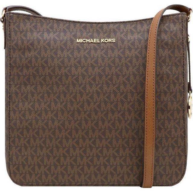 Womens Large Signature Messenger Crossbody Bag with Multiple Pockets - Brown - One Size