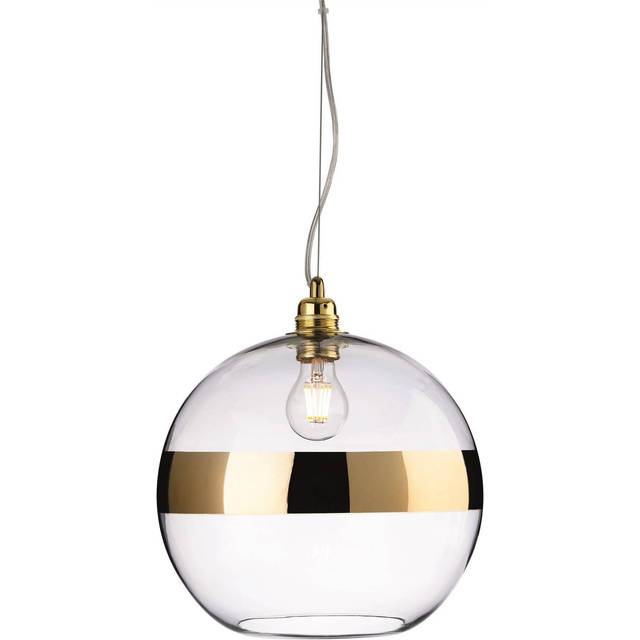 Firstlight Saturn Modern Style 30cm Pendant Light in Gold and Clear Glass