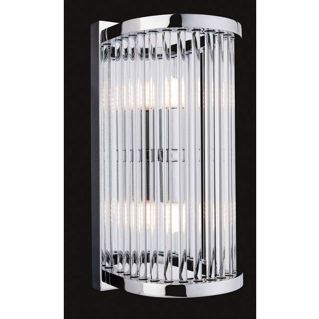 Firstlight Rialto Art Deco Style 2-Light Wall Light in Chrome and Clear Glass