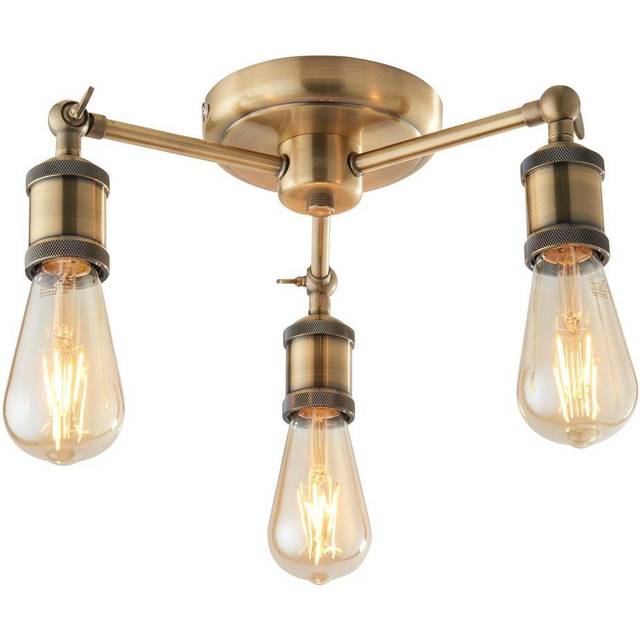 Ensora Lighting Mateo 3 Light Semi Flush Ceiling Light, Orange