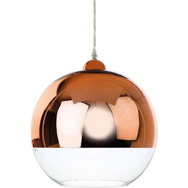 Firstlight Club Modern Style Mirrored Pendant Light in Copper and Clear Glass