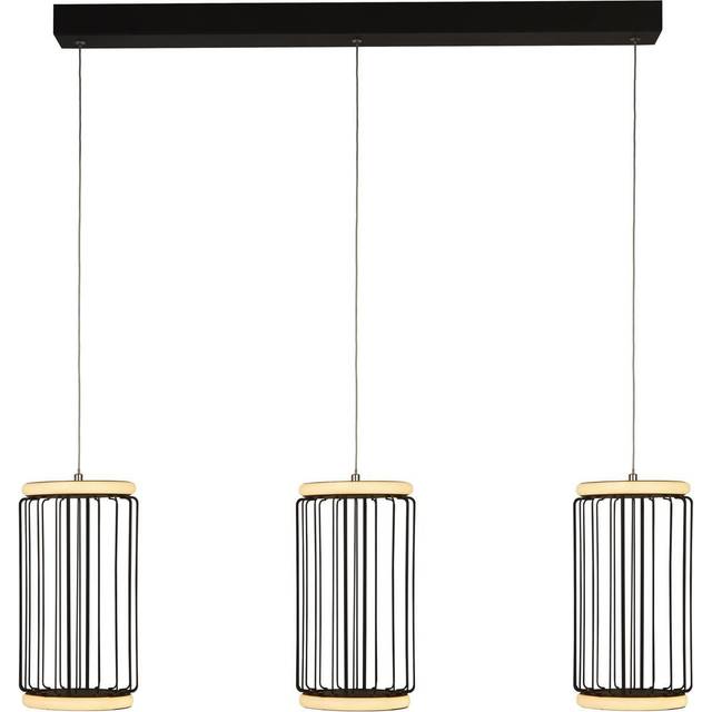 Searchlight 54212-3BK Circolo 3 Light Cage LED Bar Pendant Black Metal