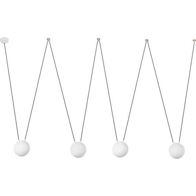 Faro Barcelona - Faro Mine 28375-4L - 4 Light Ceiling Pendant White, Wood, E27