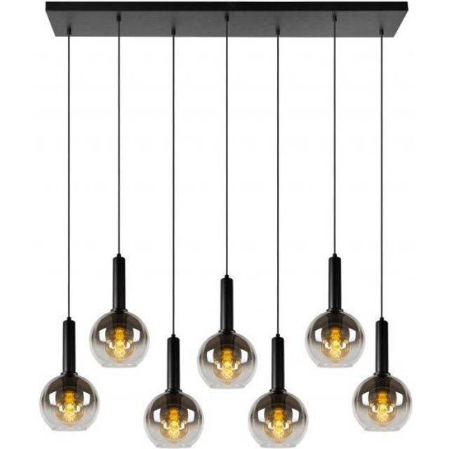 Lucide Marius Modern Bar Pendant Light - 7Xe27 - Black, Black
