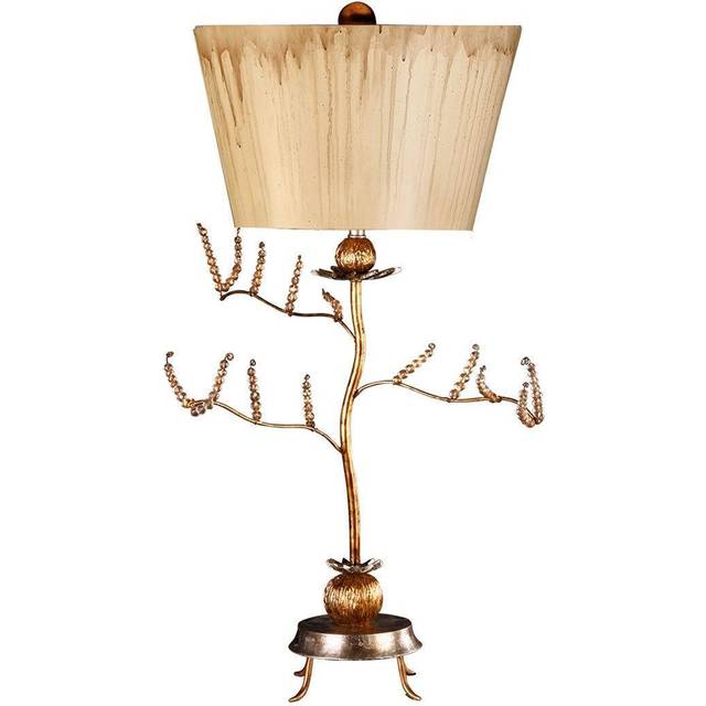 Elstead - Kristal 1 Light Table Lamp, Gold Leaf Branches