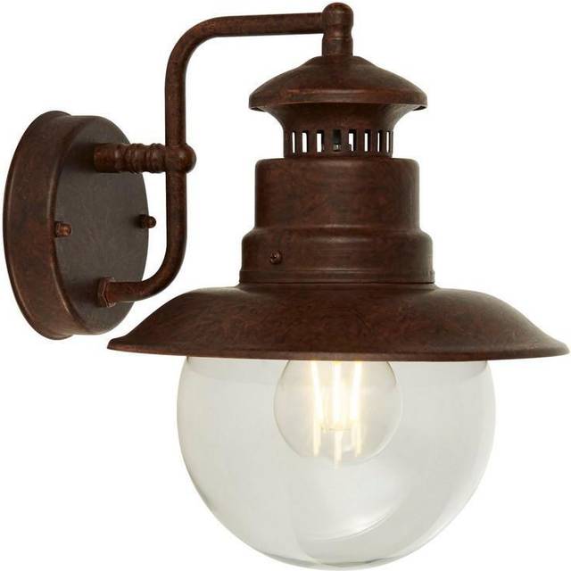 Searchlight 7652RU Station 1 Light Outdoor Wall/porch Light Rustic Bro