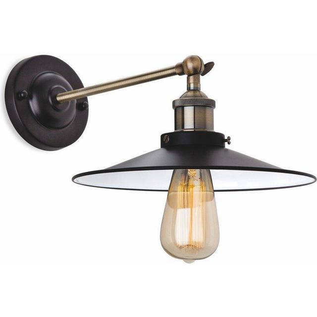 Firstlight Ashby Retro Style Wall Light Black and Antique Brass