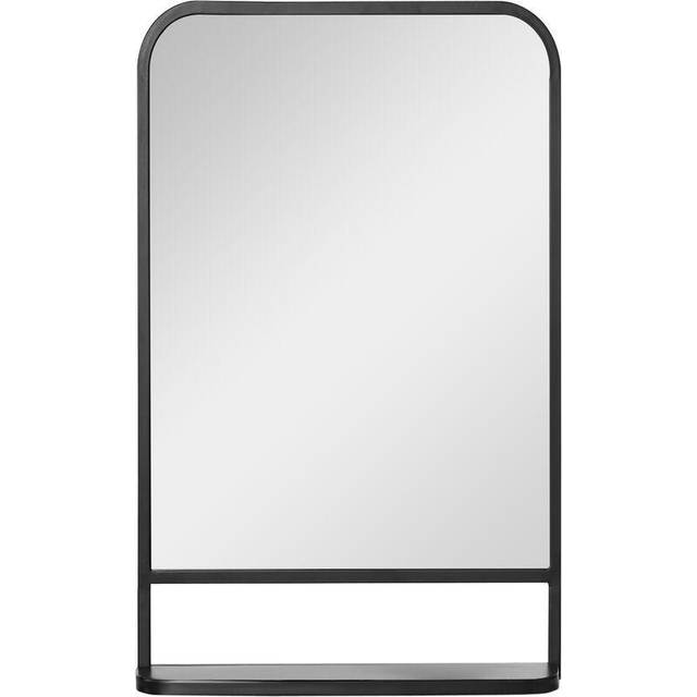 HOMCOM Rectangle Wall Mirror with Shelf 86 x 53 cm - for Living Room - Bedroom | TJ Hughes