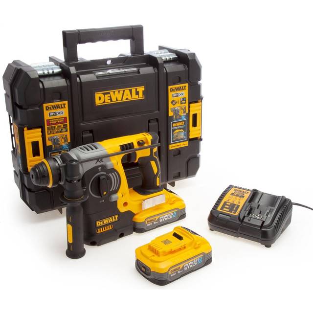 DCH273H2T-GB 18v xr Brushless 24mm SDS-Plus Hammer Drill With 2x 5.0Ah Powerstack Batteries - Dewalt