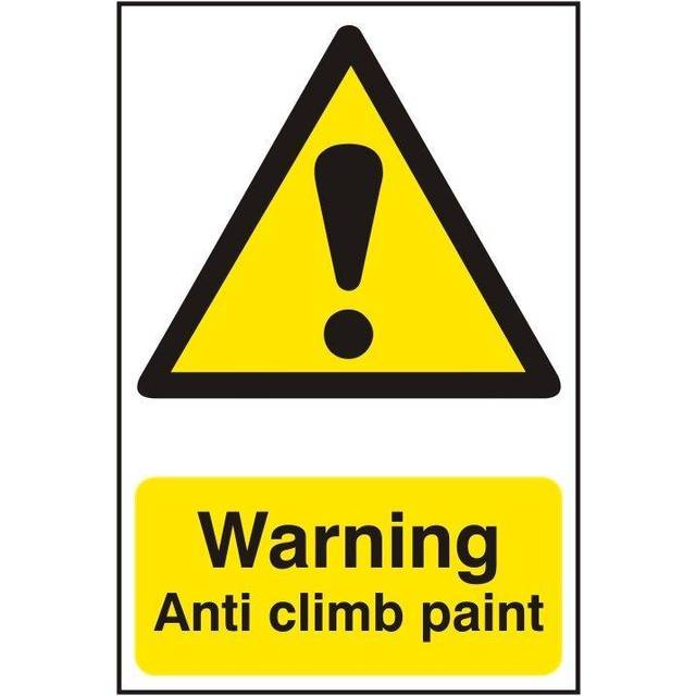 Spectrum Industrial Warning Anti Climb Paint - PVC (200 x 300mm) - Yellow/White