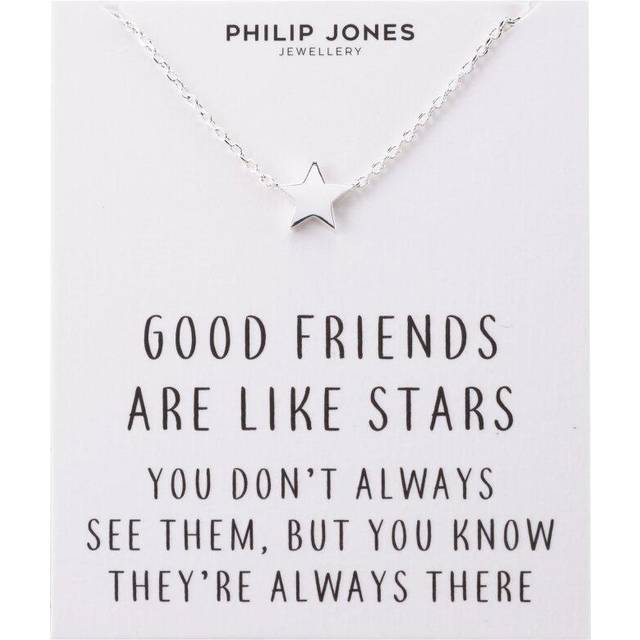 Silver plated star necklace with quote card by philip jones