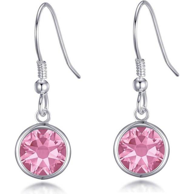 Pink Crystal Drop Earrings Created with Zircondia Crystals