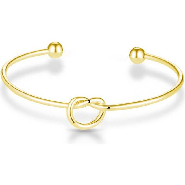 Gold Plated Love Knot Cuff Bangle