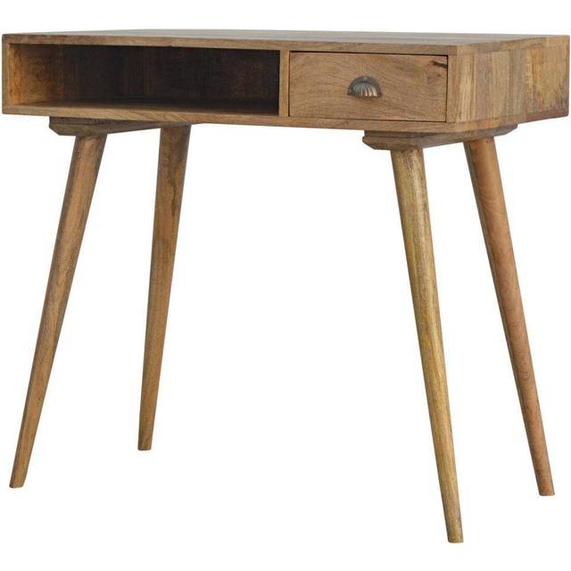 Artisan Solid Wood Writing Desk with Open Slot