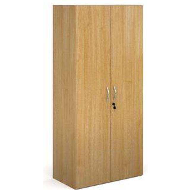 Contract double door cupboard 1630mm high with 3 shelves - oak - Oak