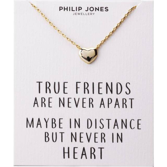 Gold plated heart necklace with quote card by philip jones