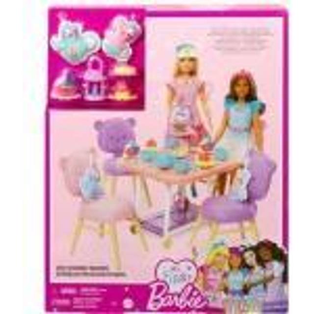 Tea Party Playset for Preschoolers, My First Barbie Tea Party Playset and Accessories, Preschool Toys and Gifts, Tea Party with 18 Storytelling Pieces