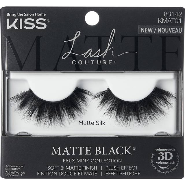 Kiss Matte Black Faux Mink Collection Matte Silk False Eyelashes
