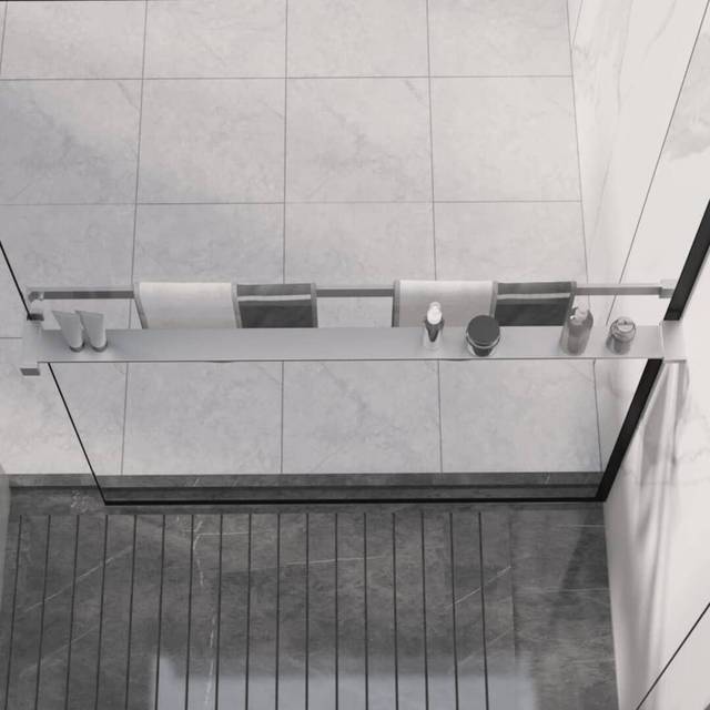 vidaXL Shower Shelf for Walk-in Shower Wall Chrome 100 cm Aluminium - Silver