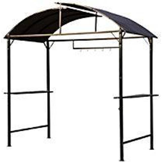 Outsunny Gazebo Marquee Canopy Awning Shelter Garden Patio BBQ Tent Grill Black, Brown
