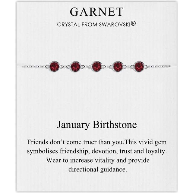 January birthstone bracelet created with garnet zircondia® crystals