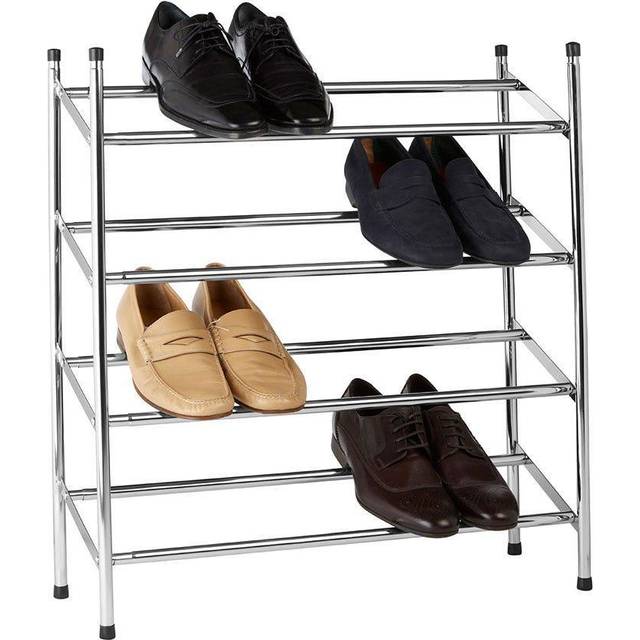 4-Tier Extendable Shoe Rack, Chrome