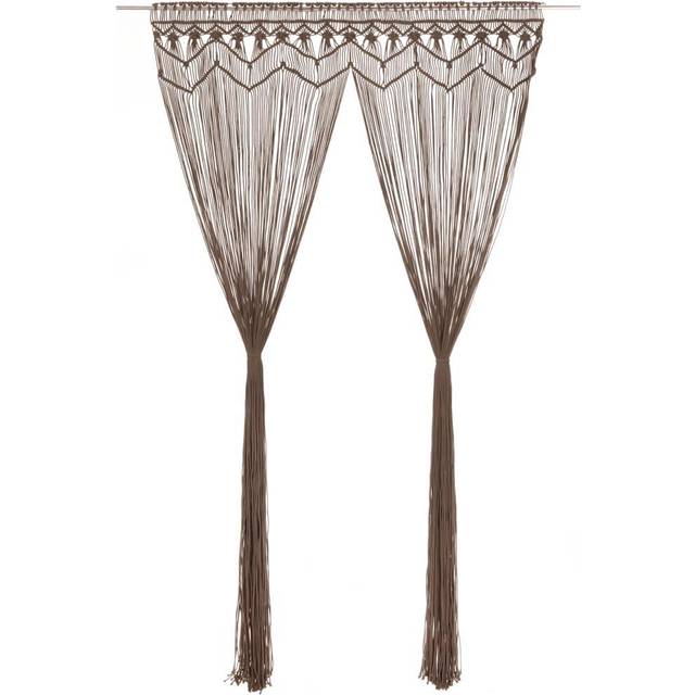 Gardin makramé taupe 140x240 cm bomull