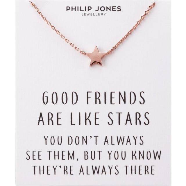 Rose gold plated star necklace with quote card by philip jones