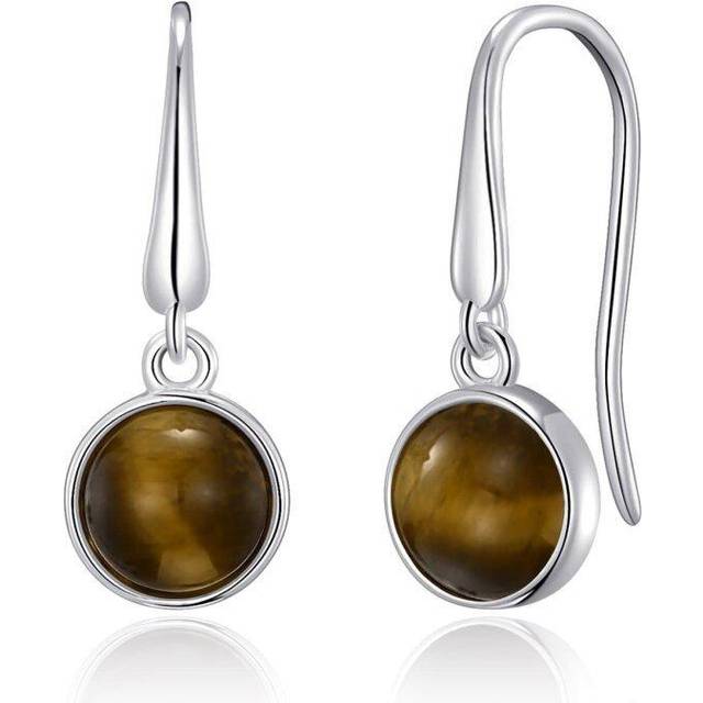 Tiger's eye drop earrings by philip jones
