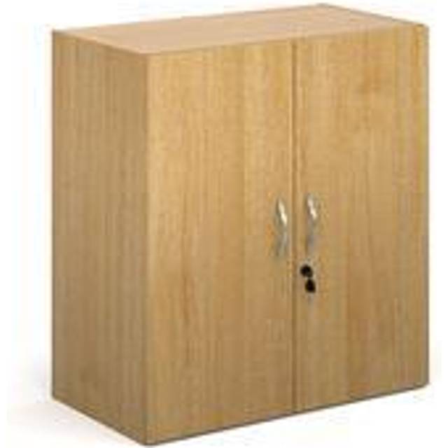 Contract double door cupboard 830mm high with 1 shelf - oak - Oak