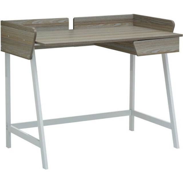 Functional Oak Desk,Minimal Office Desk,Computer Desk With Storage - Grey - One Size