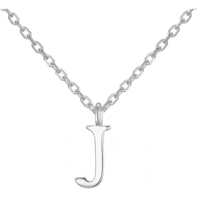 Sterling Silver Initial J Necklace - Multicoloured