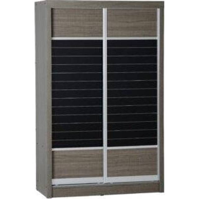 Lisbon Black Grain Slider Wardrobe