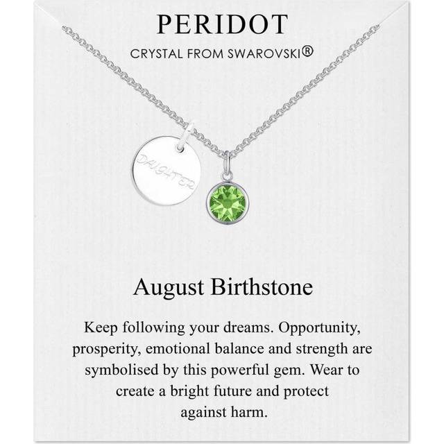 Birthstone Necklace with Daughter Charm Created with Zircondia® Crystals