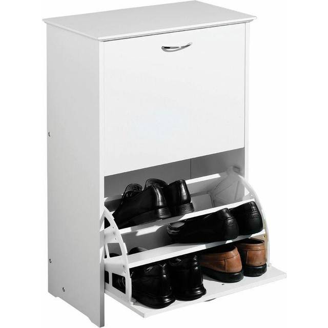 Premier Housewares - White Finish Shoe Storage Cupboard