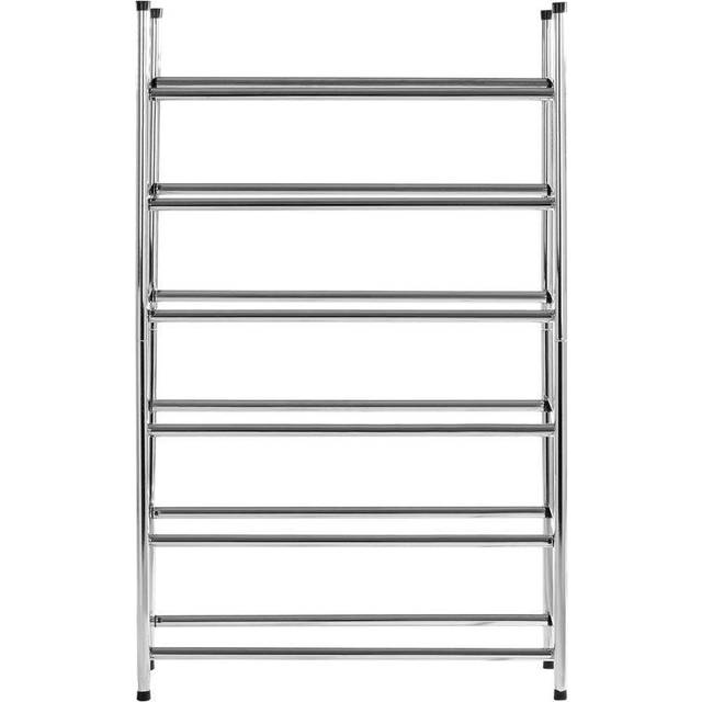 Shoe Racks Six Tiers Chrome Shoe Rack - Silver - One Size