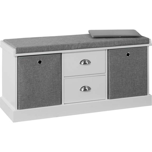 SoBuyÂ® FSR66-HG, 2 Baskets 2 Drawers Storage Bench Shoe Bench Shoe Rack