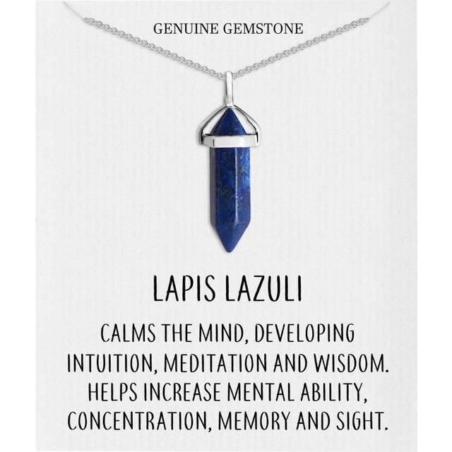 Lapis gemstone necklace with quote card by philip jones