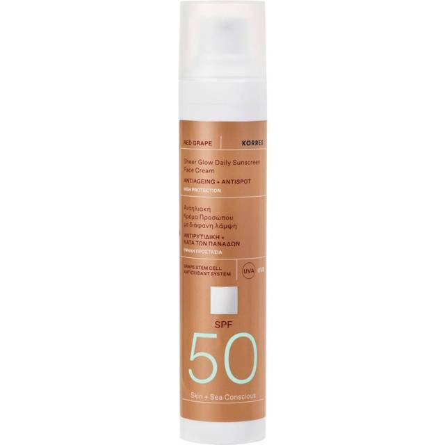 Korres Red Grape Sheer Glow Finish Daily Sunscreen Face Cream SPF 50 5