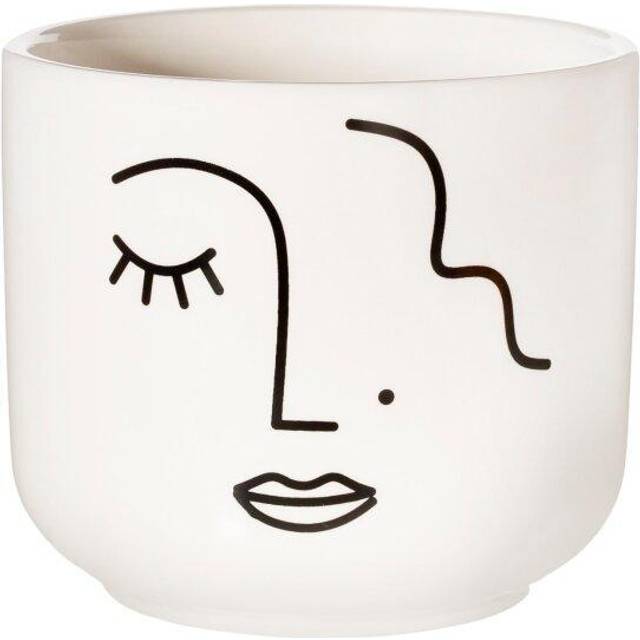 Sass & Belle Abstract Face Large Planter - White