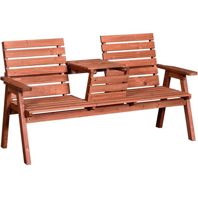 Outsunny Love Seat Garden Bench - Orange | TJ Hughes