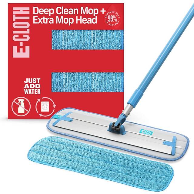 E-Cloth Deep Clean Mop with Extra Mop Replacement Head  Microfiber Mop  Perfect Floor Cleaner for Hardwood  Laminate  Tile and Stone Flooring  Washabl
