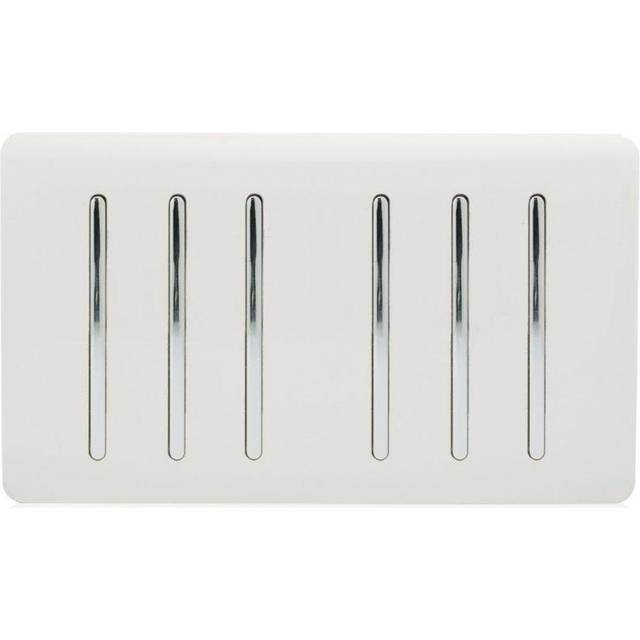 Trendiswitch ART-SS66WH Trendi Artistic Modern 6 Gang 2 Way 10 Amp Roc