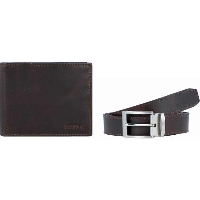 Fossil Wallet gift box leather 2pcs. brown