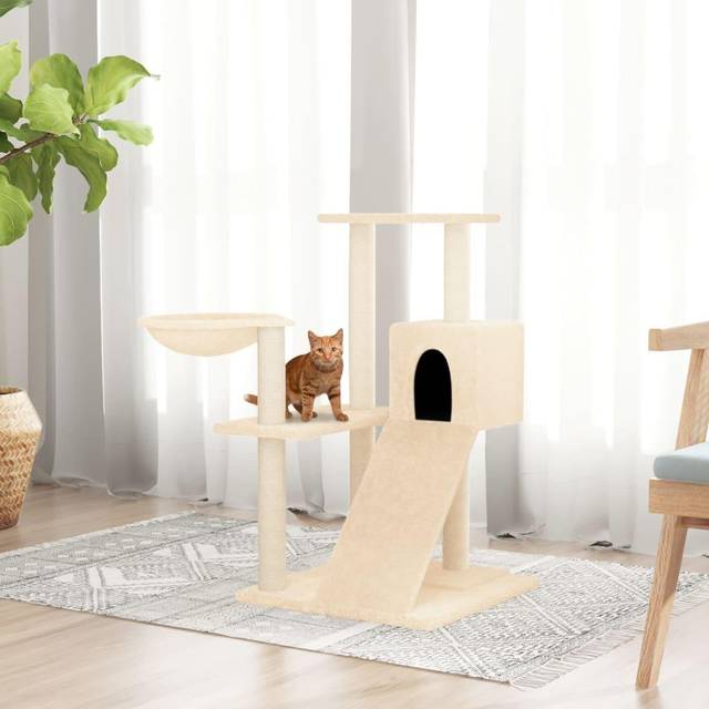 Katträd med klöspelare sisal gräddvit 82 cm