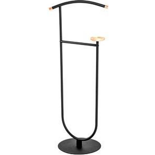 HAKU Möbel Betjäntställ bok, svart, Massivt trä, metall - Storlek: B 45 cm x H 115 cm x D 34 cm, Stil: Modern