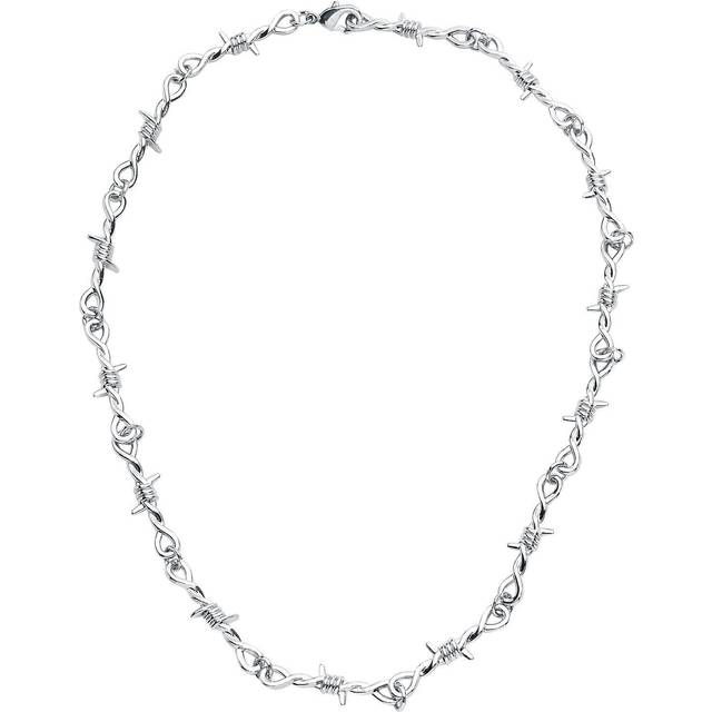 Urban Classics - Barbed Wire Silver - Necklace - grey - Onesize - Metal Alloy,Metal Alloy