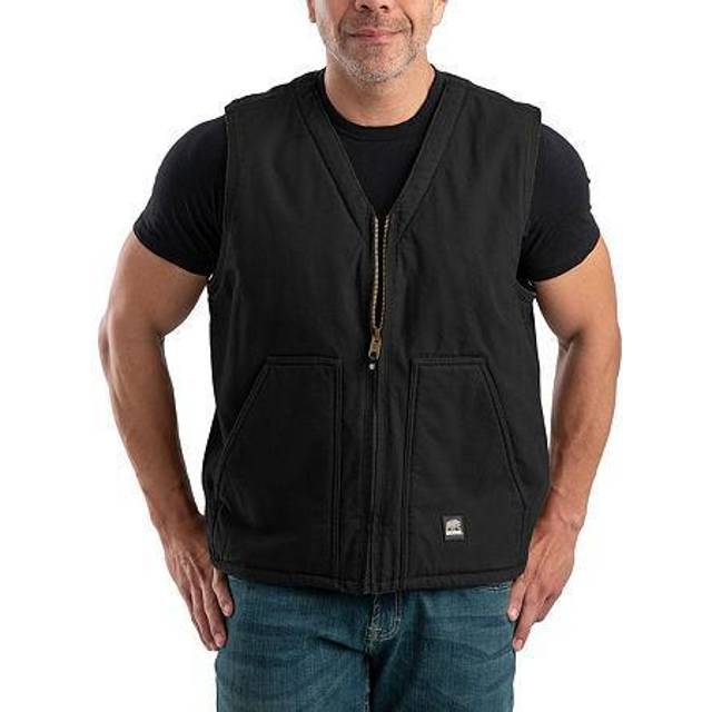 Berne VW531BKR400 Mens High Country V-Neck Vest, Black - Medium